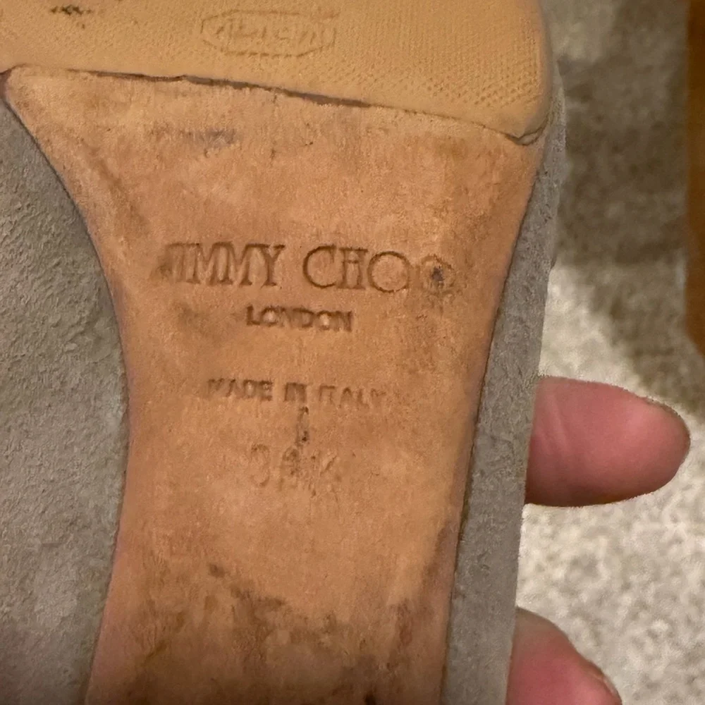 Authentic Jimmy Choo suede heels w/ Croc-Embossed toes 36.5